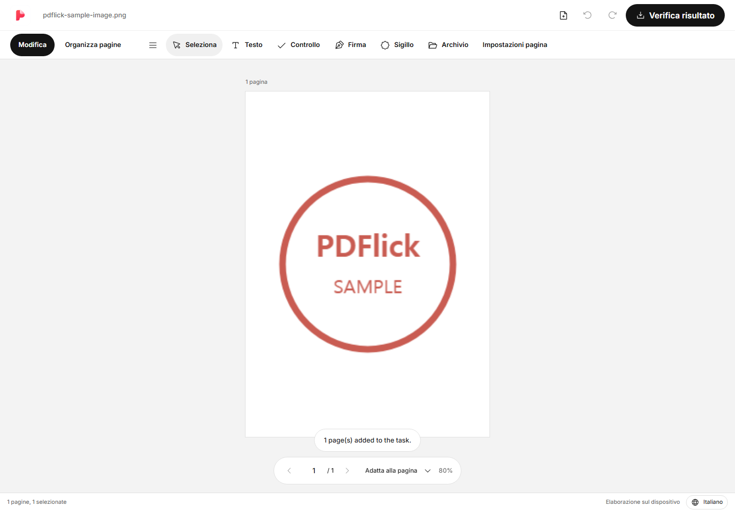 Come sostituire JPG·PNG con PDF e regolare carta e margini Schermata di modifica