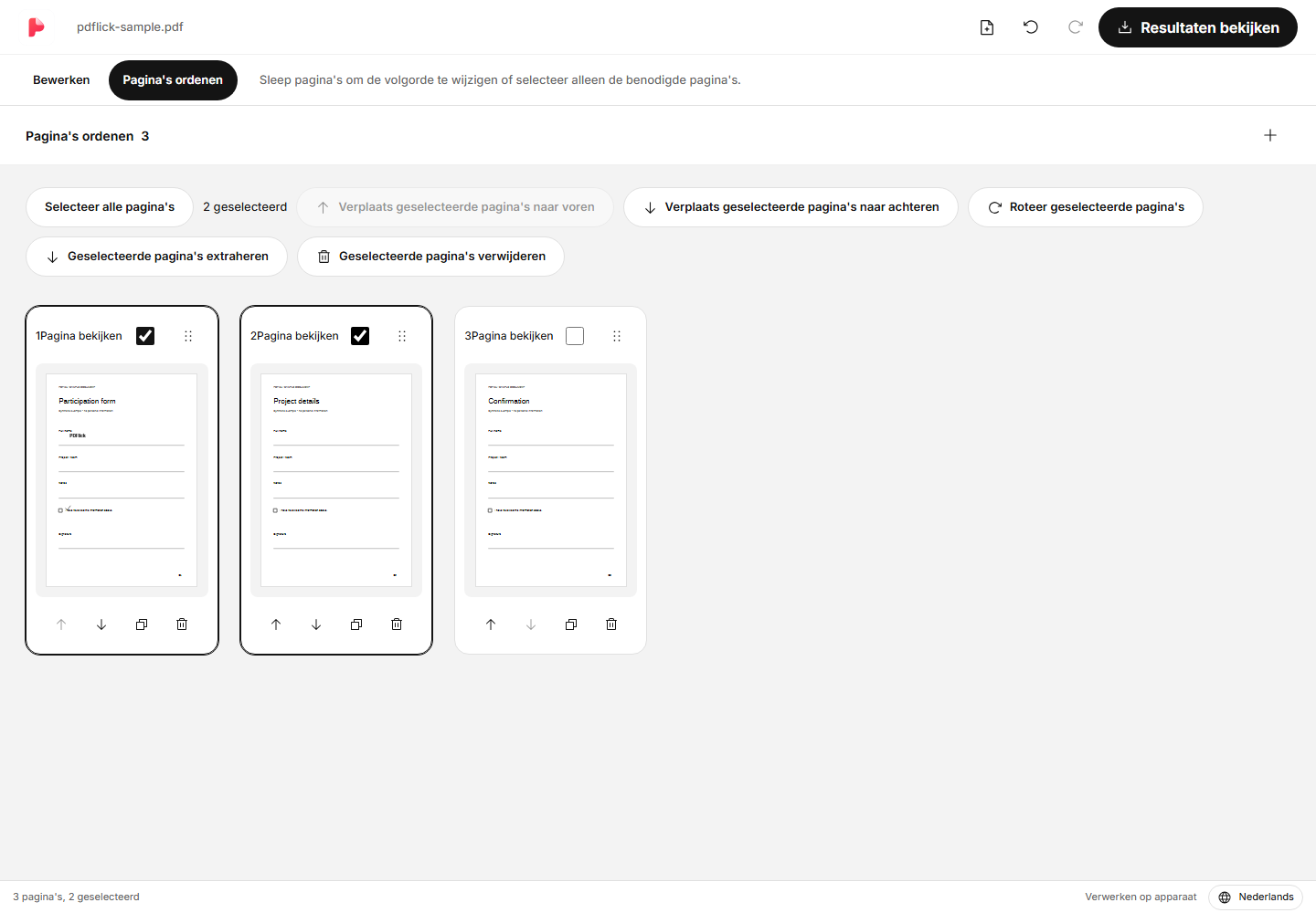 >Hoe alleen de benodigde pagina's uit PDF te extraheren en te roteren of verwijderen Bewerkingsscherm<