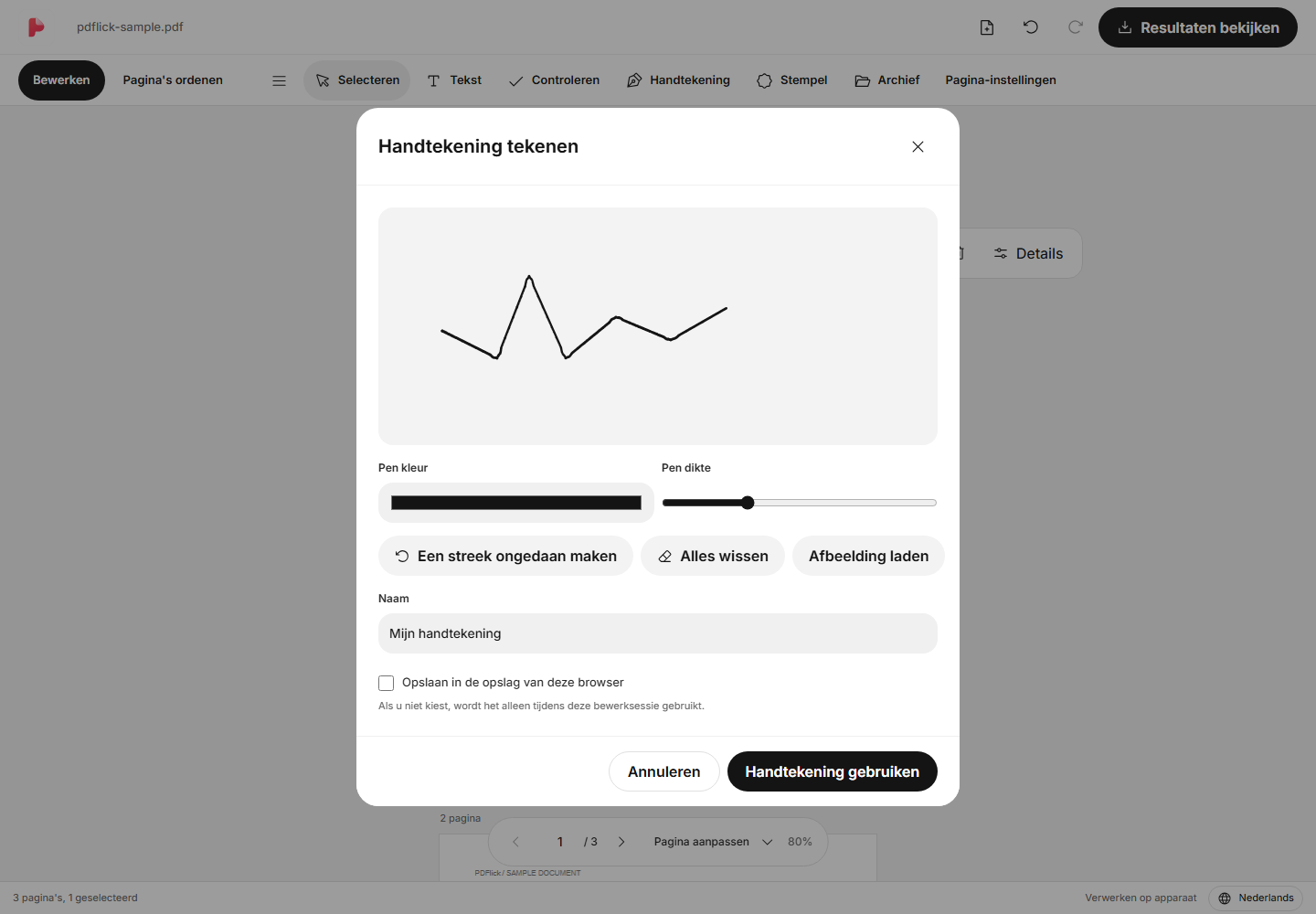 >Hoe u direct een handtekening in PDF kunt zetten Bewerkingsscherm<